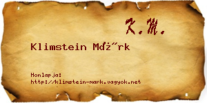 Klimstein Márk névjegykártya