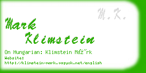 mark klimstein business card